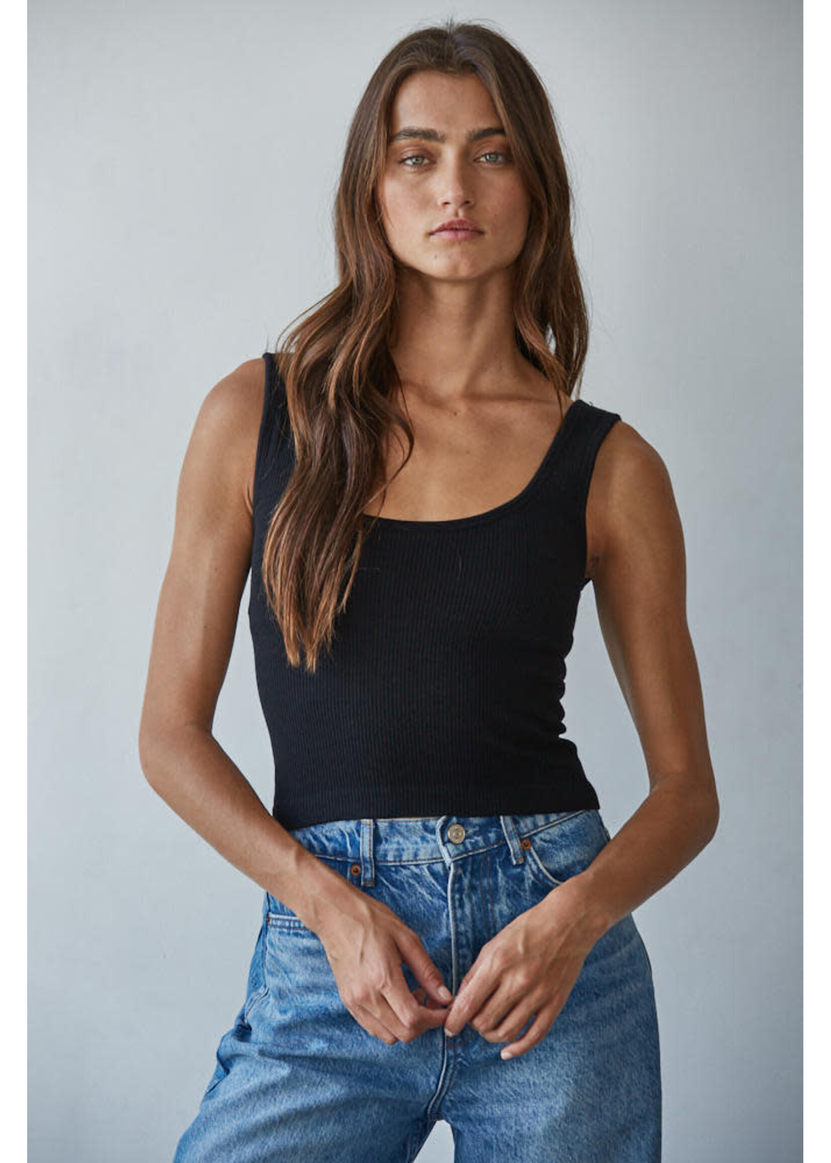 By together Padded Ribbed Tank