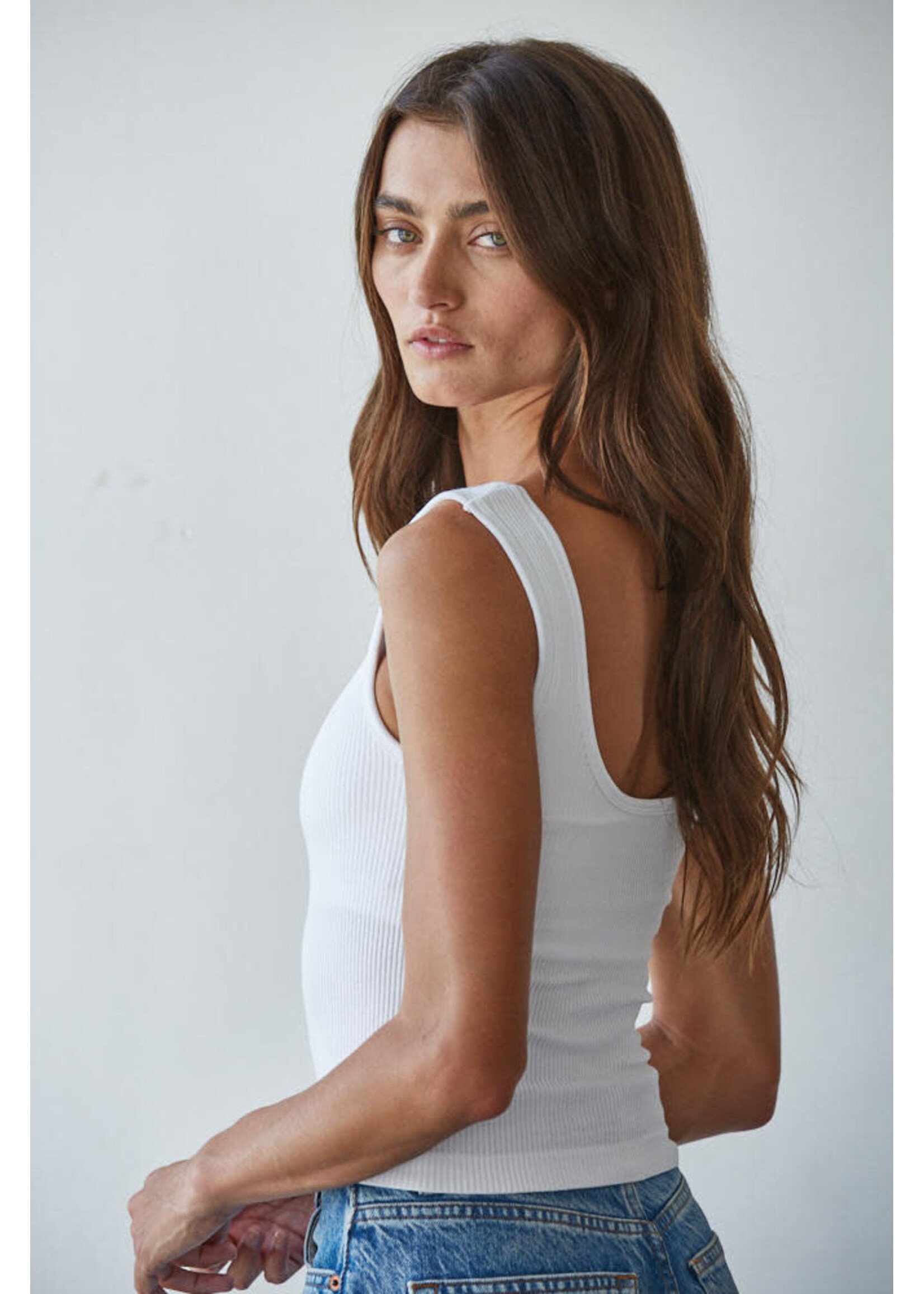 By together Padded Ribbed Tank