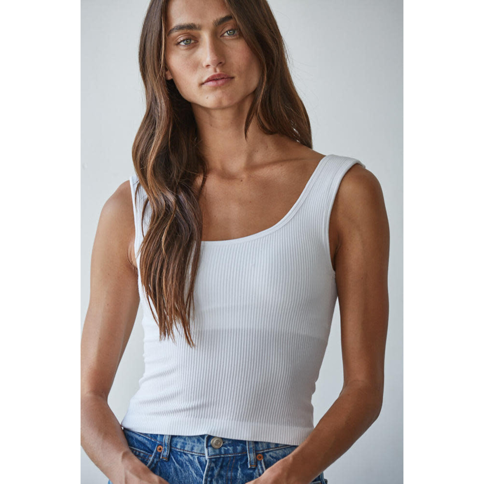 By together Padded Ribbed Tank