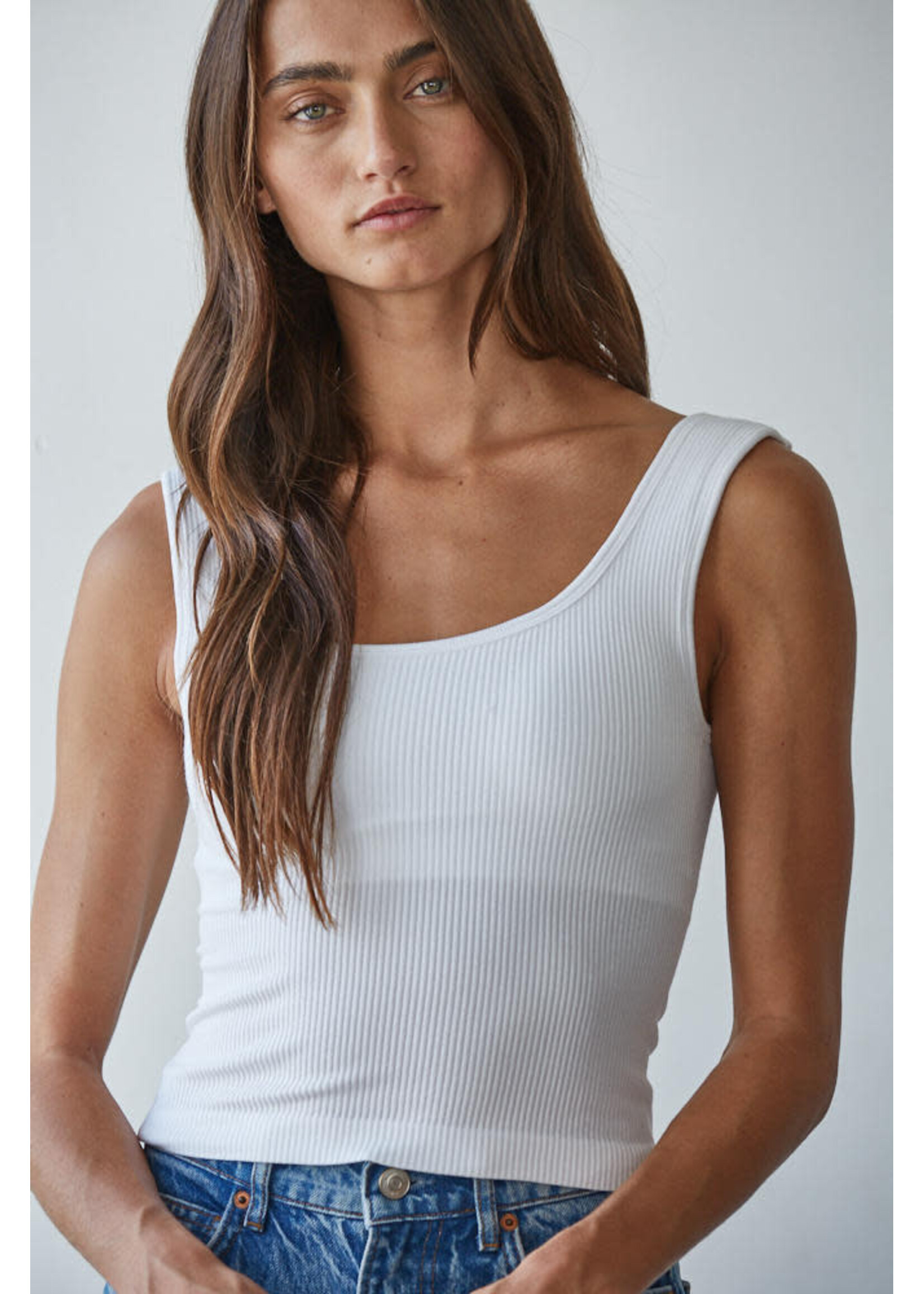 By together Padded Ribbed Tank