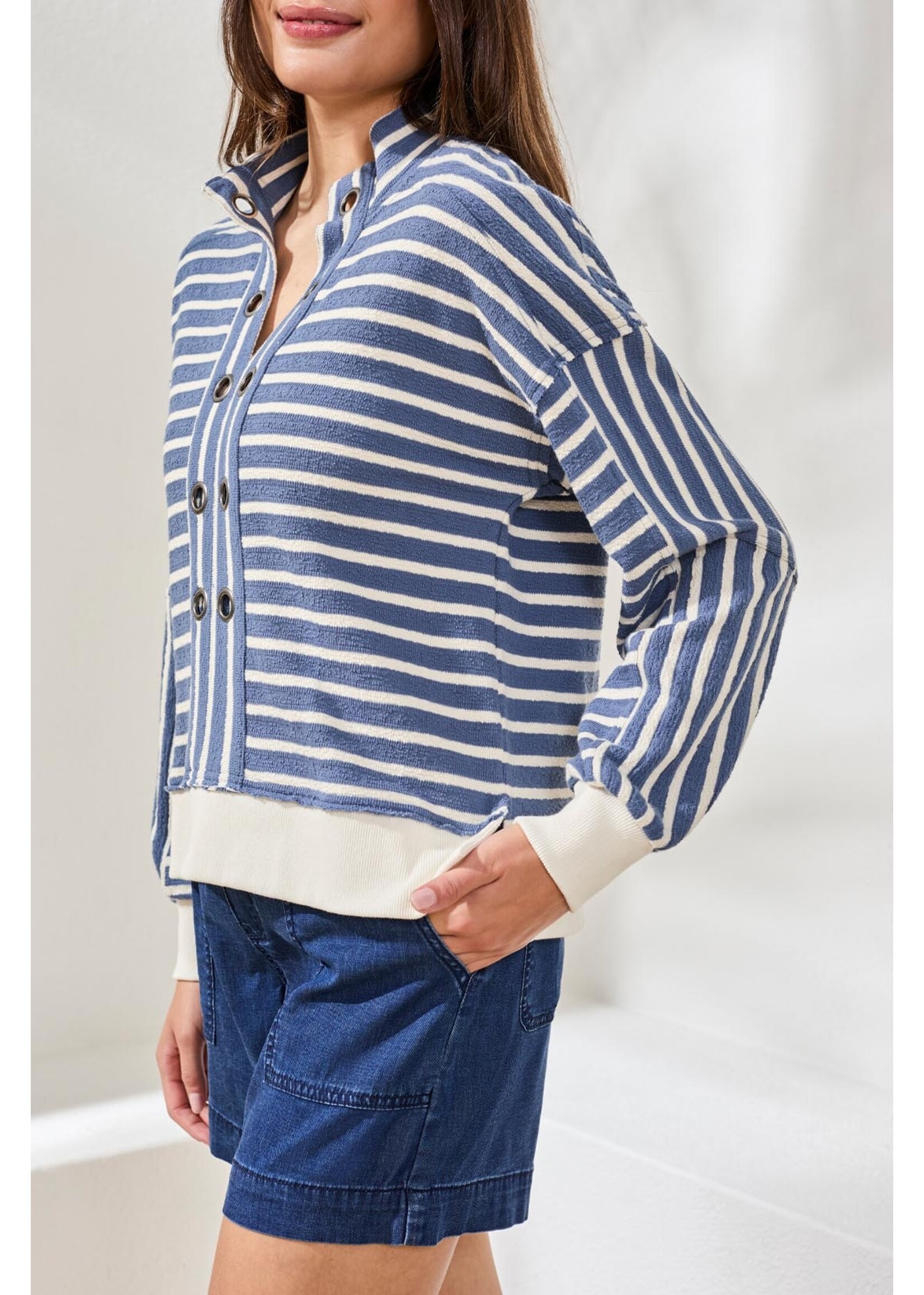 Tribal  Pop Over Puff Slv Top