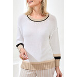 Tribal T 3/4 Slv Colorblock Top