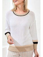 Tribal 3/4 Slv Colorblock Top