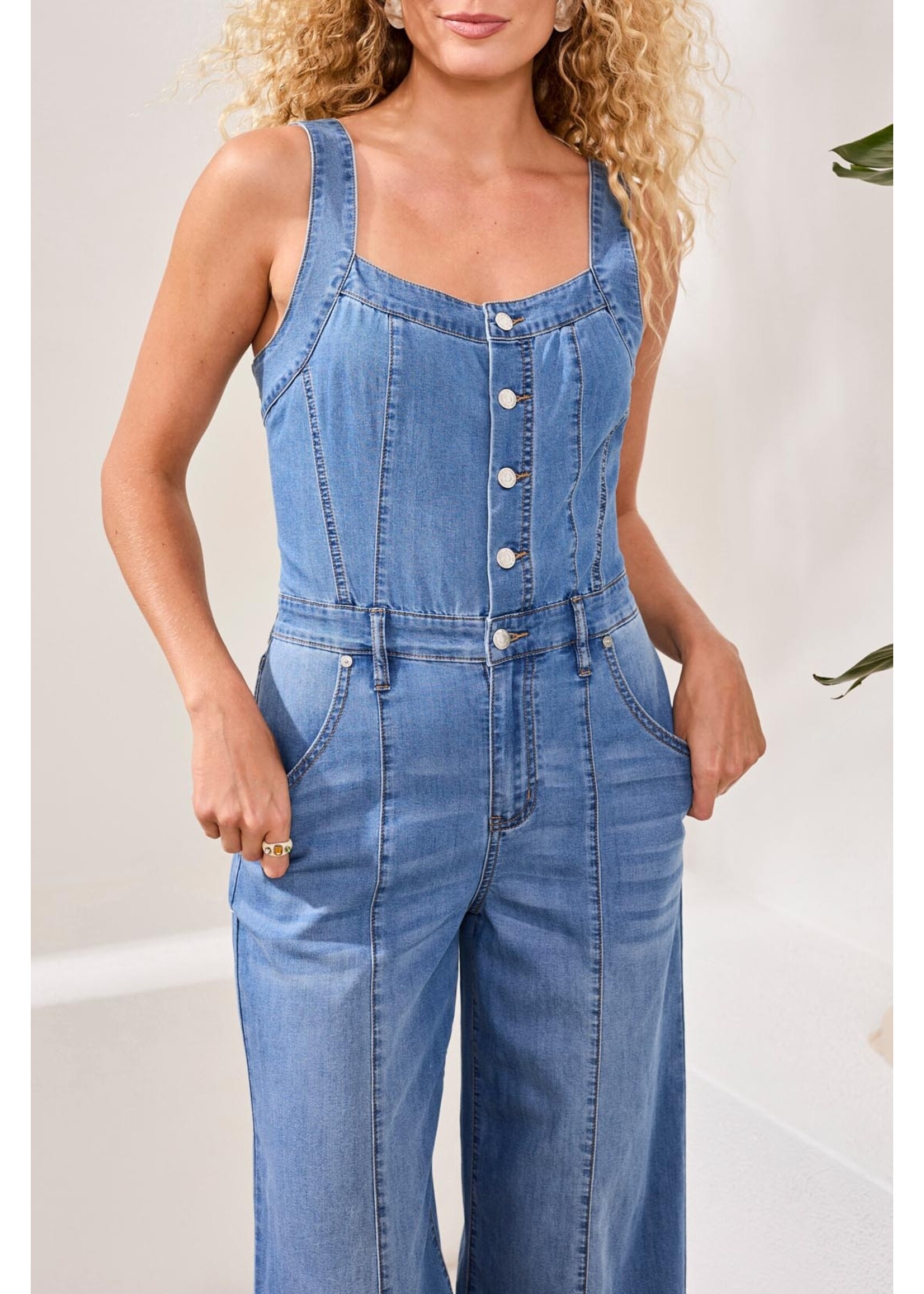 Tribal  Denim Jumpsuit