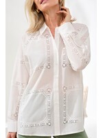 Tribal White Front Pocket Blouse