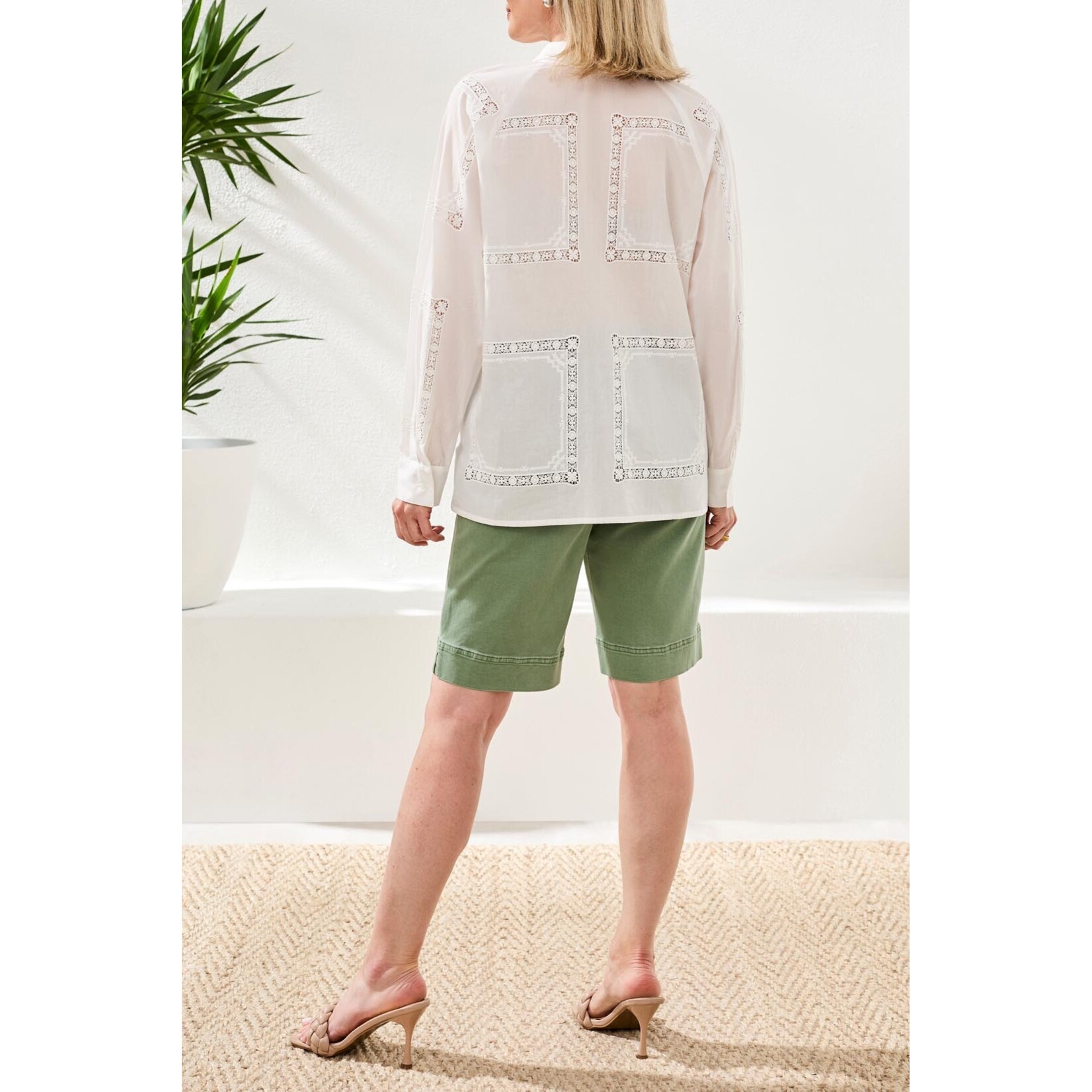 Tribal T White Front Pocket Blouse