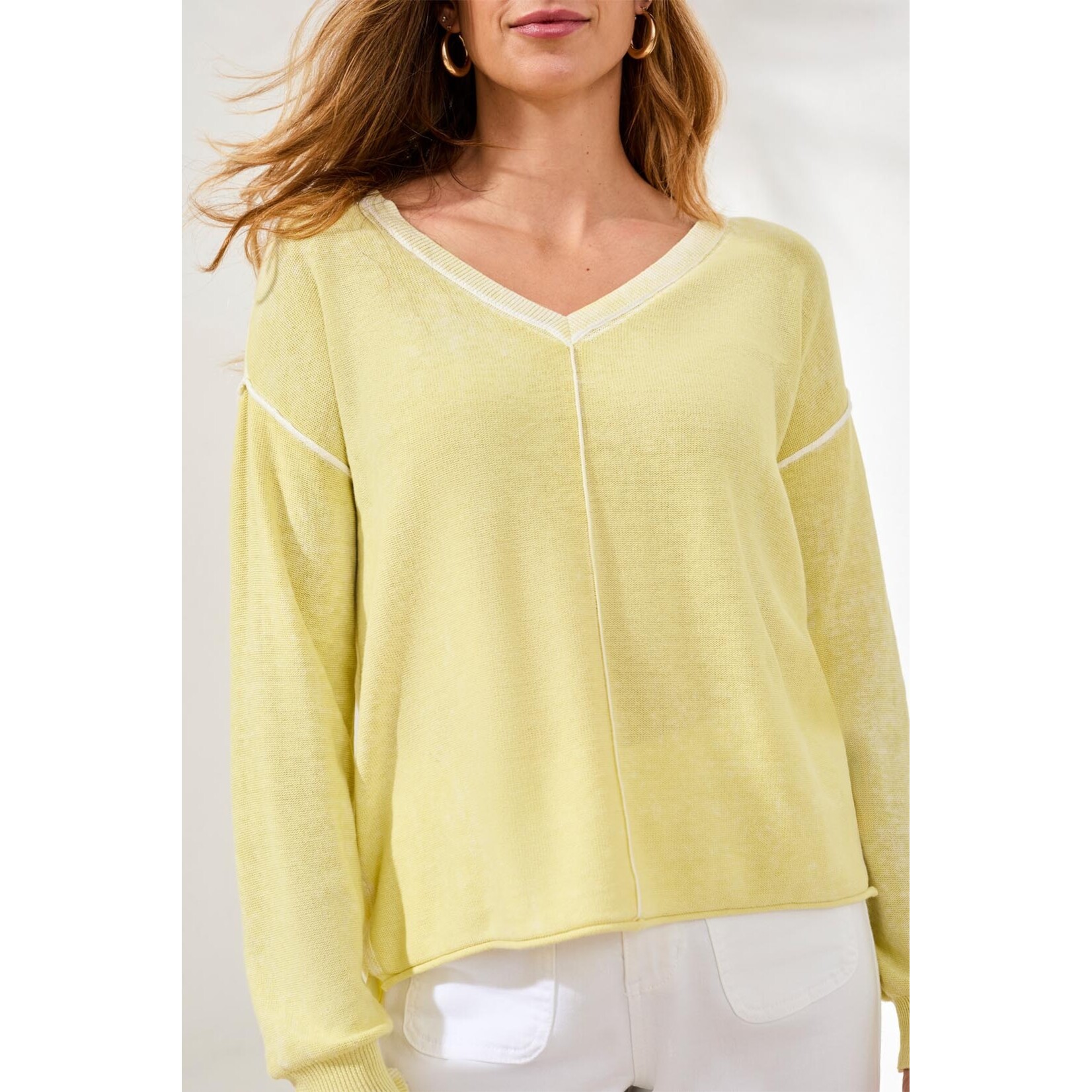 Tribal T V-neck Washed Sweater