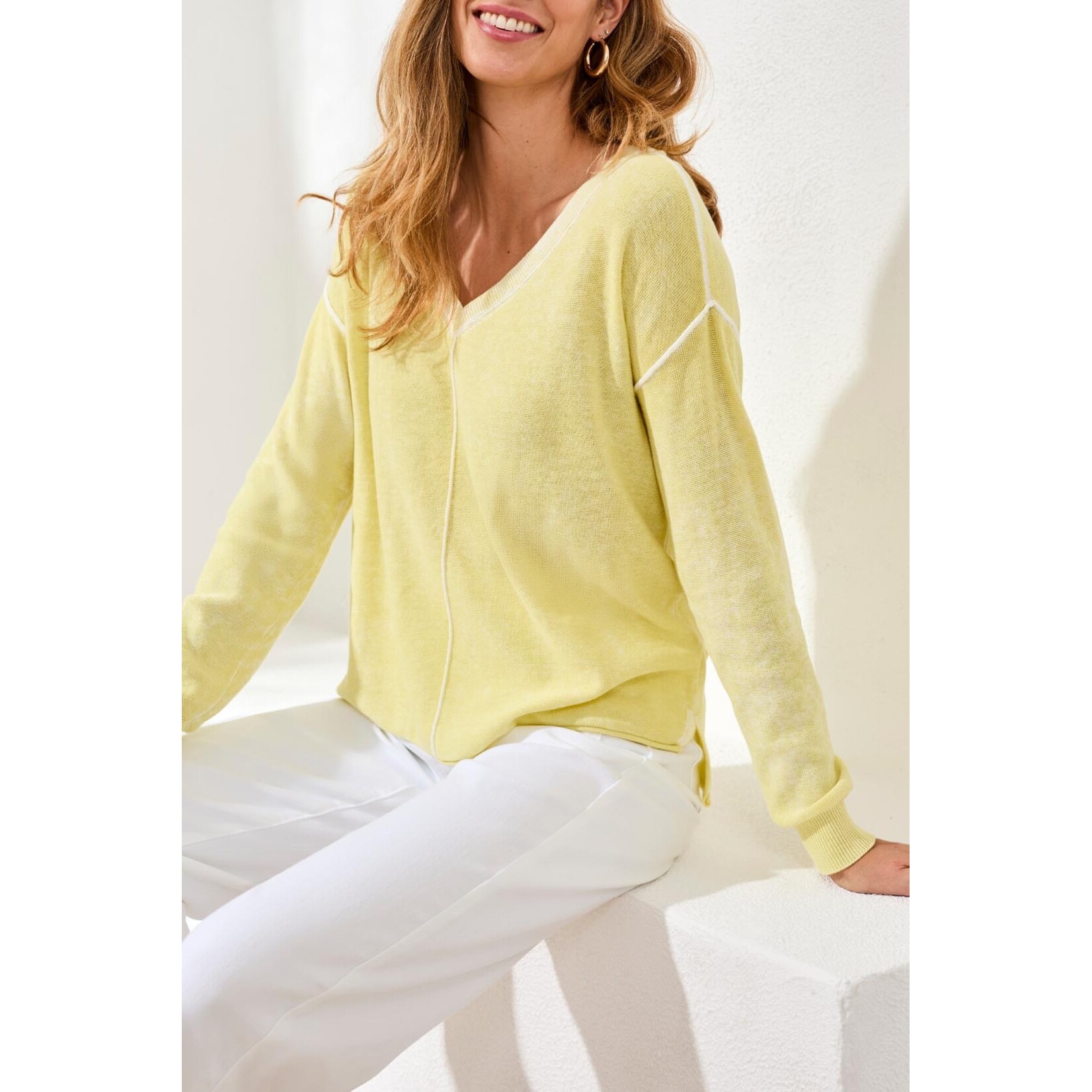 Tribal T V-neck Washed Sweater