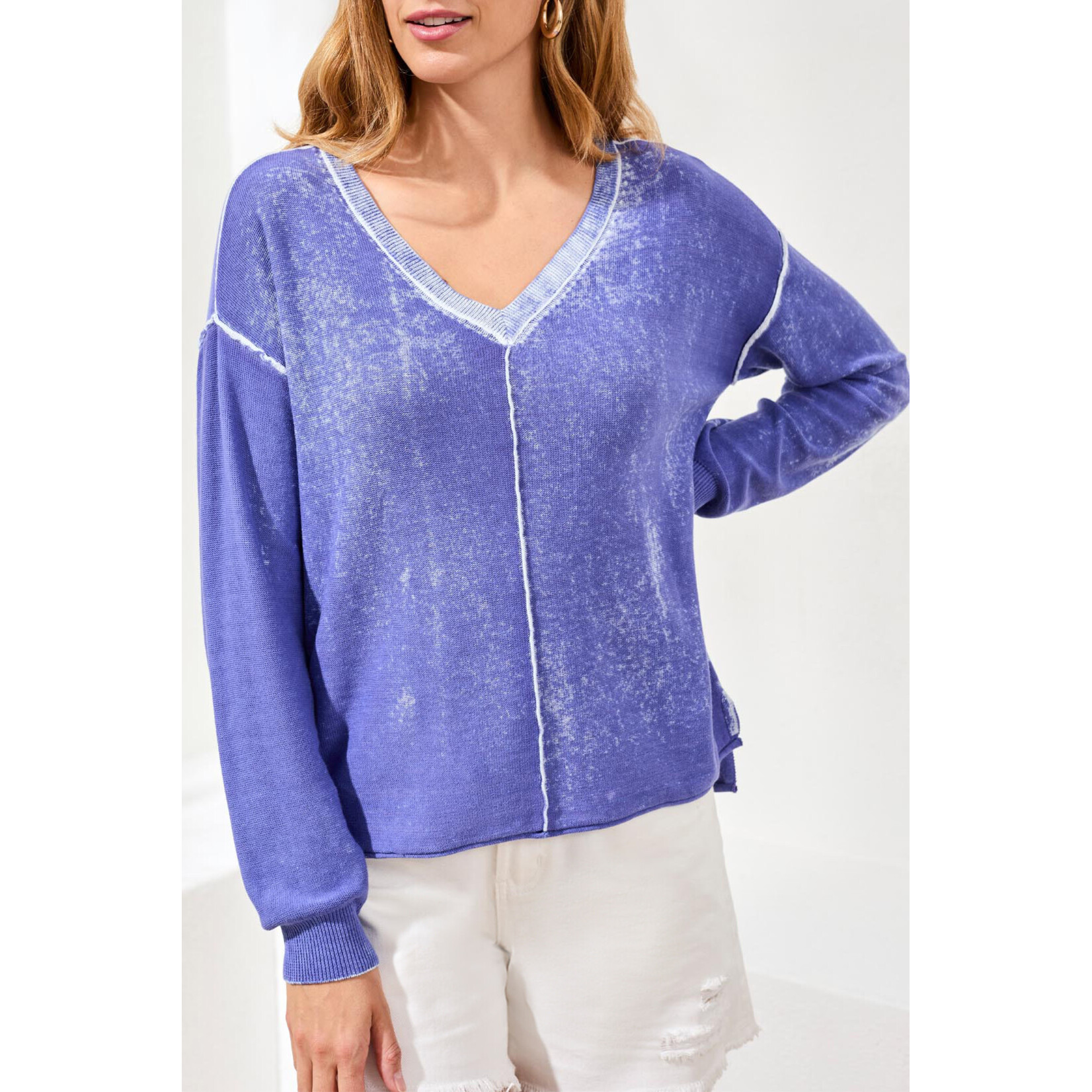 Tribal T V-neck Washed Sweater