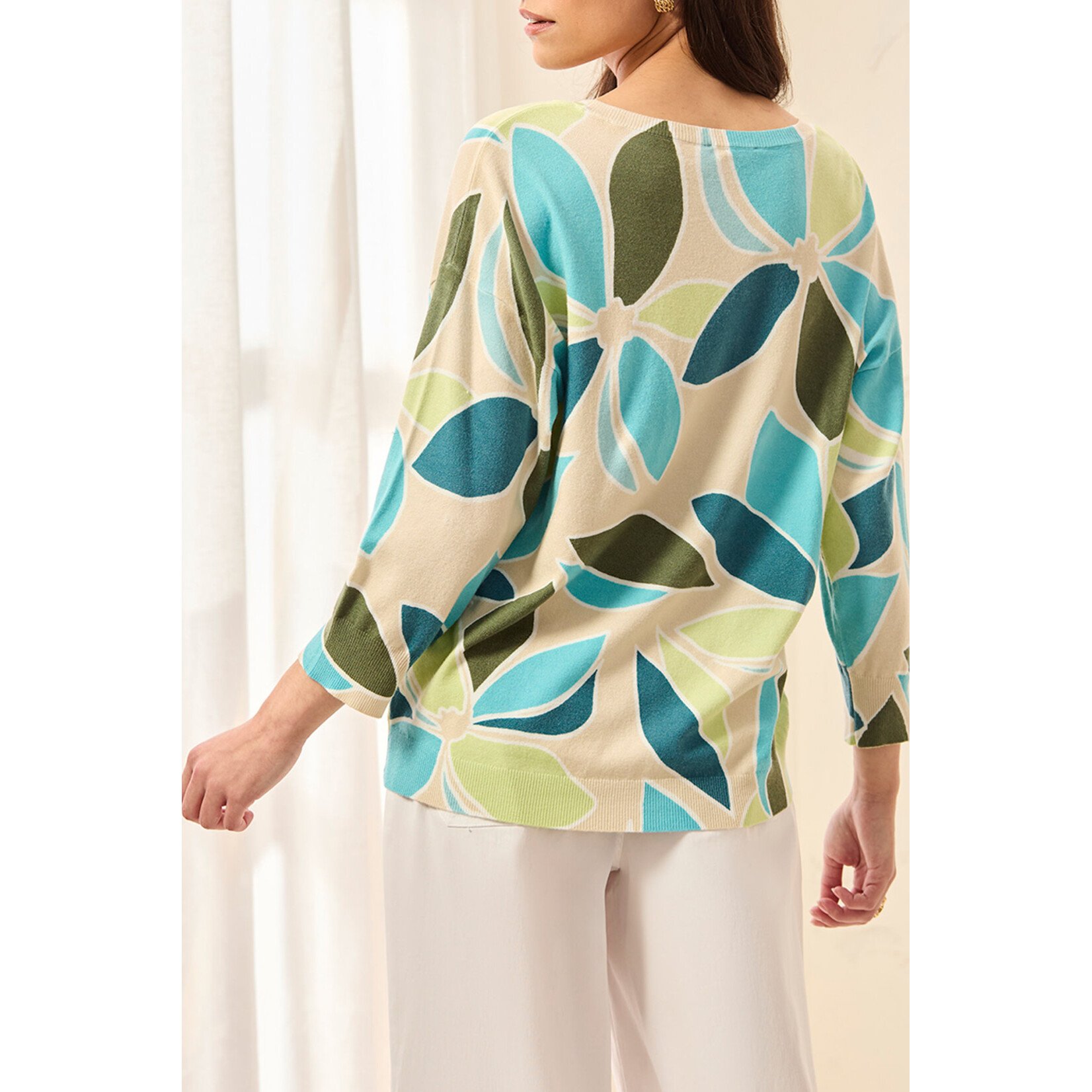 Tribal T Aqua Sky Crew Sweater