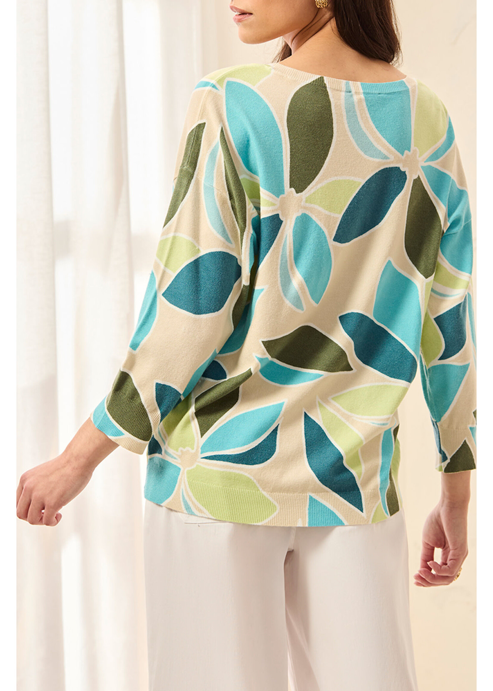 Tribal T Aqua Sky Crew Sweater