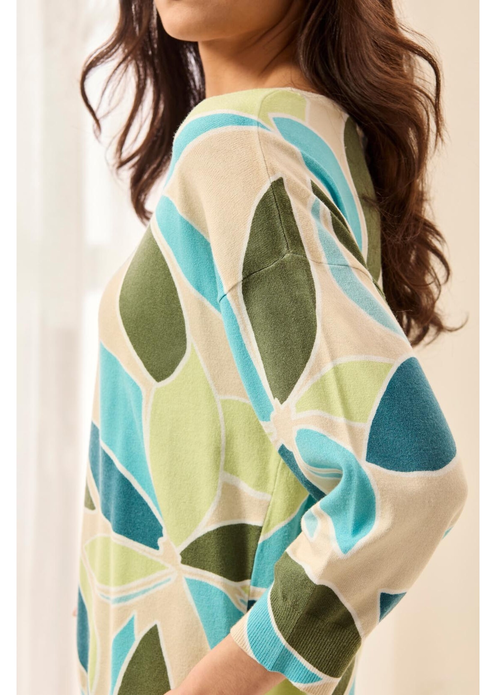Tribal T Aqua Sky Crew Sweater