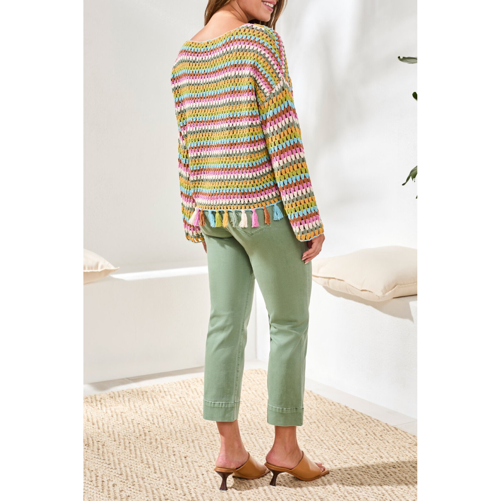 Tribal T Long Bell Tassle Sweater