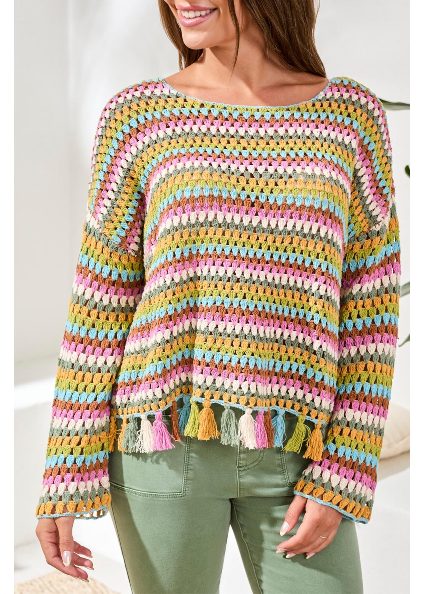 Tribal Long Bell Tassle Sweater