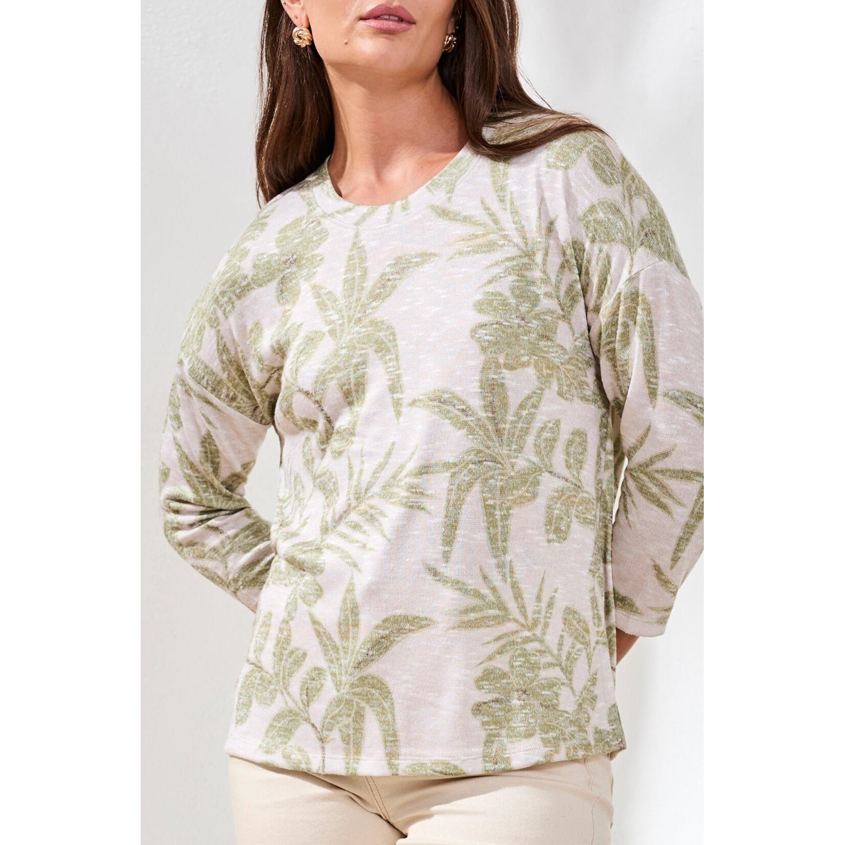 Tribal T Kiwi Leaf Soft Crew