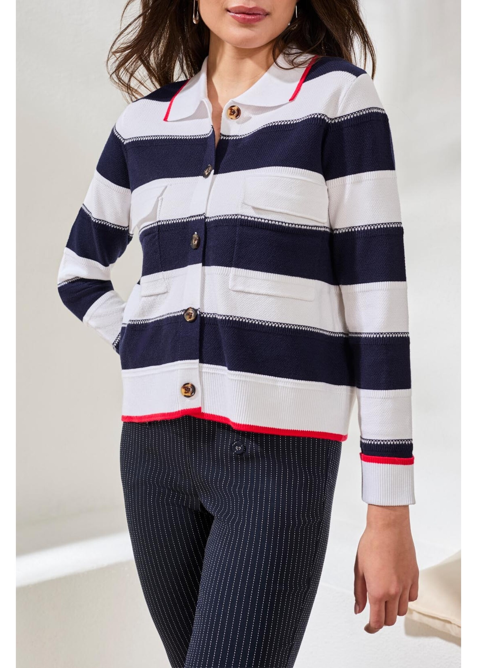 Tribal  Nautical Stripe Cardi