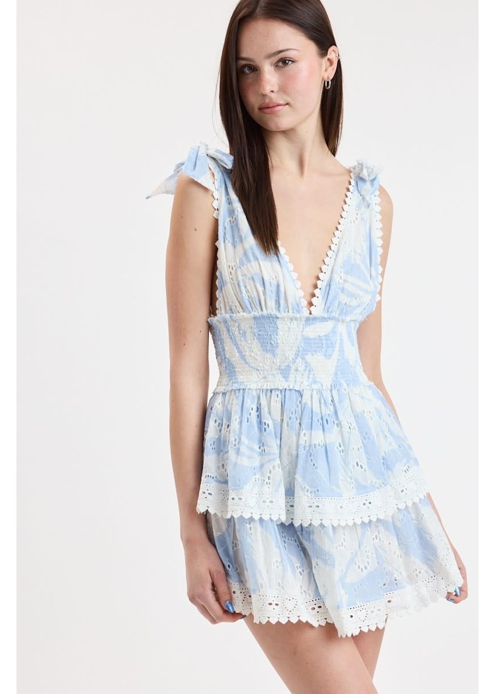 Sky to Moon Leaf Eyelet Dress