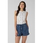 Dex Dex Lace Cutout Button Front Tank