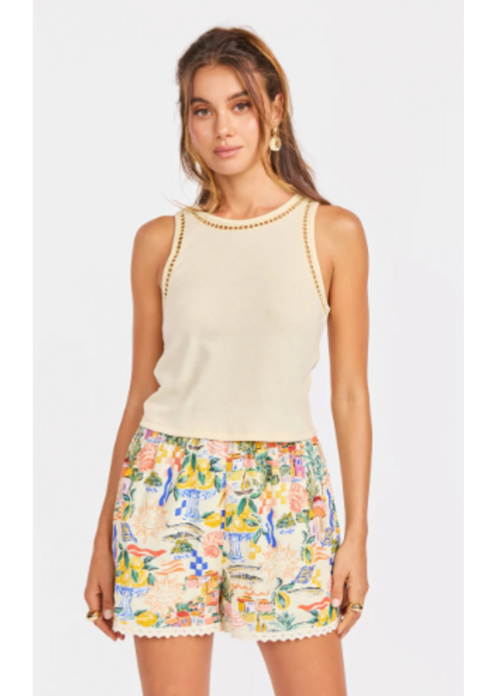 Sage The Label Riptide Embroidered Tank