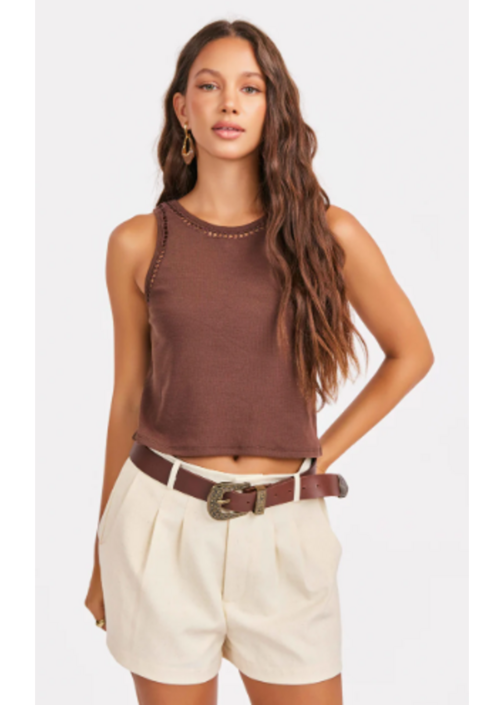 Sage The Label Riptide Embroidered Tank