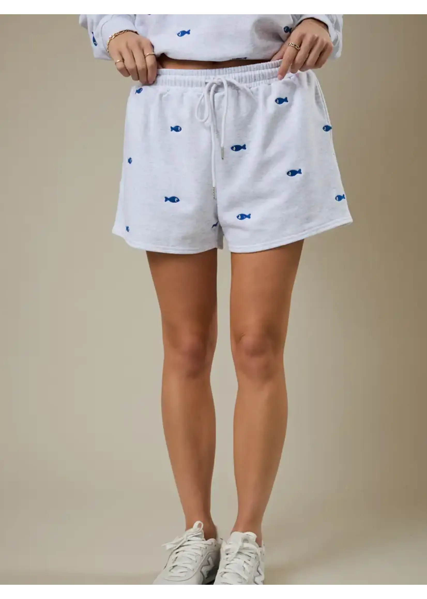 Sunday Edition SE High Rise Fish Embroidered Sweatshorts