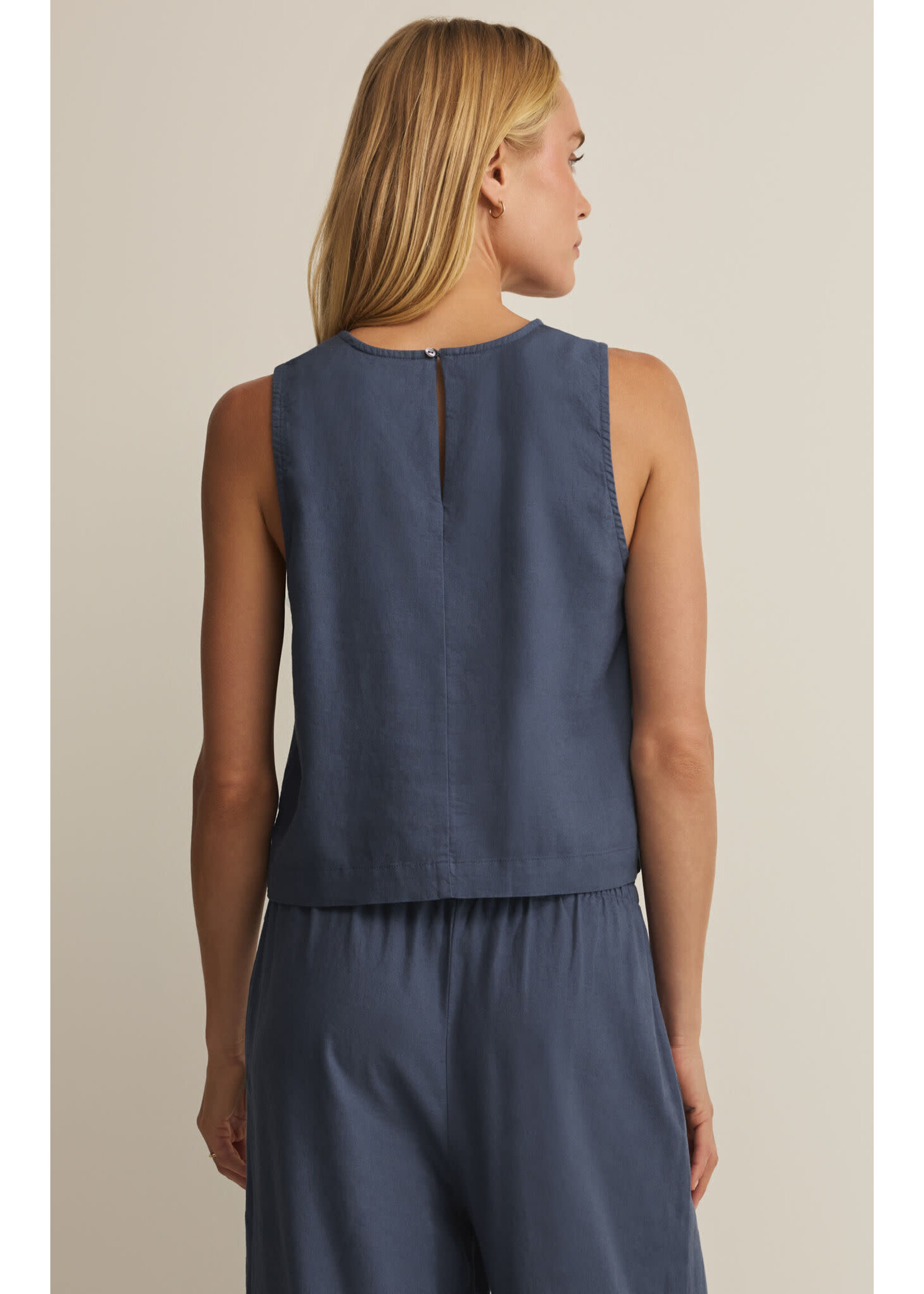 Z Supply ZS Sloane Linen Top- Indigo