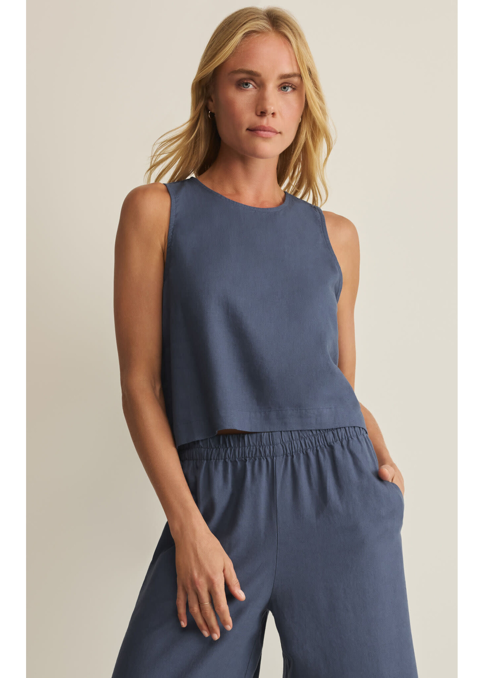 Z Supply ZS Sloane Linen Top- Indigo