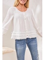 Tribal T Raw Edge Pearl Blouse