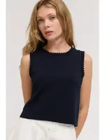 Grade & Gather Navy Edge Trim Vest