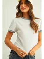 Miou Muse Waffle Contrast Tee