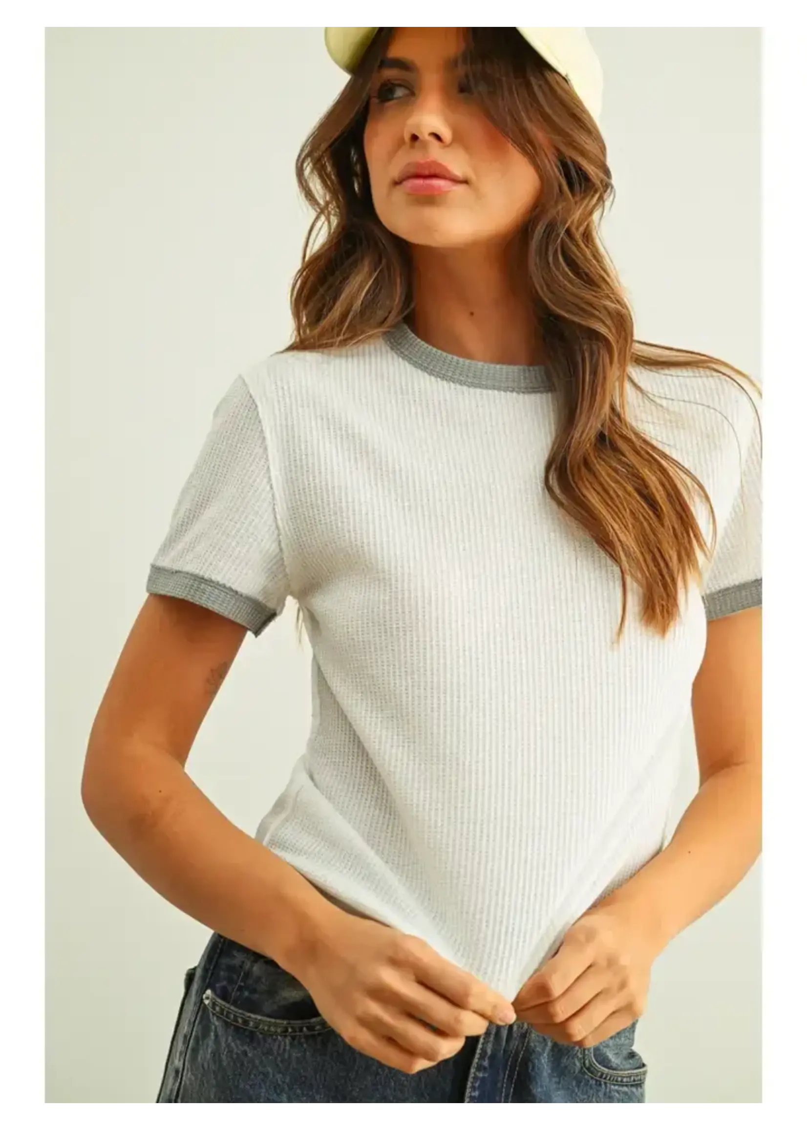 Miou Muse MM Waffle Contrast Tee