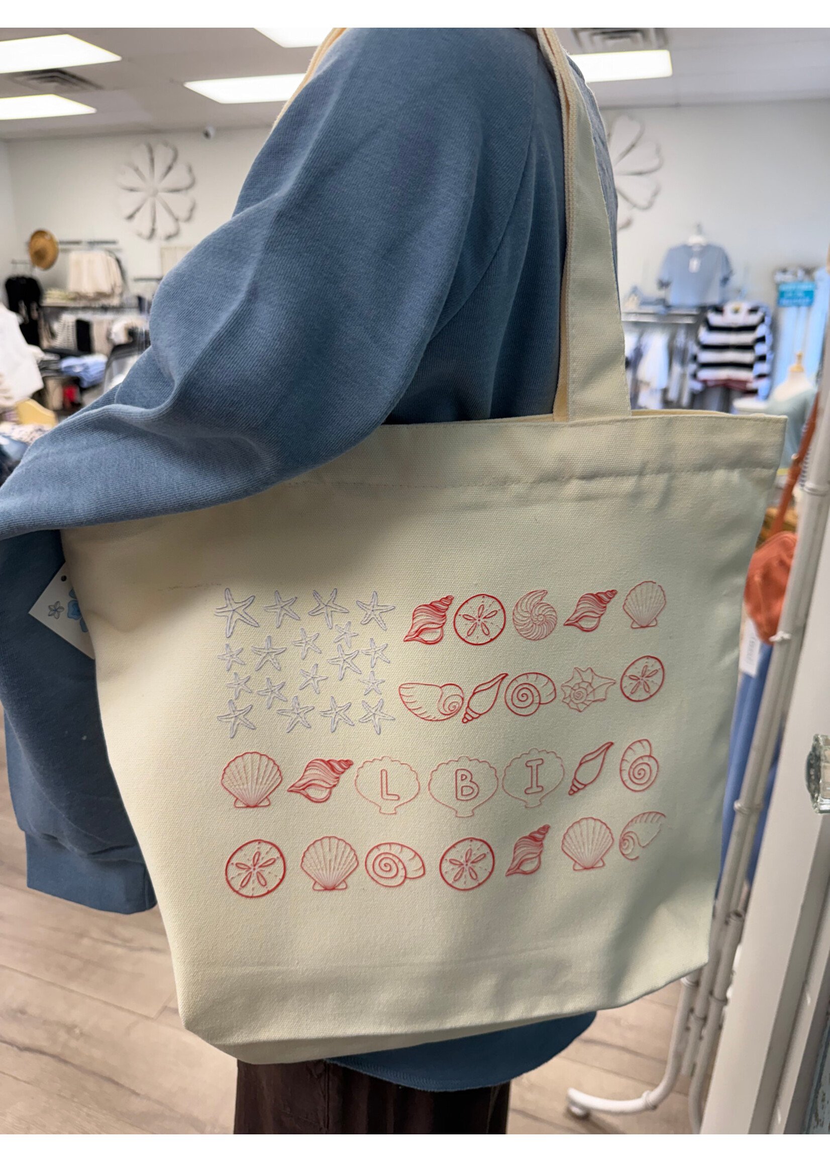 Wink W Shell USA Flag Tote