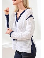 Tribal T White Notch collar Top