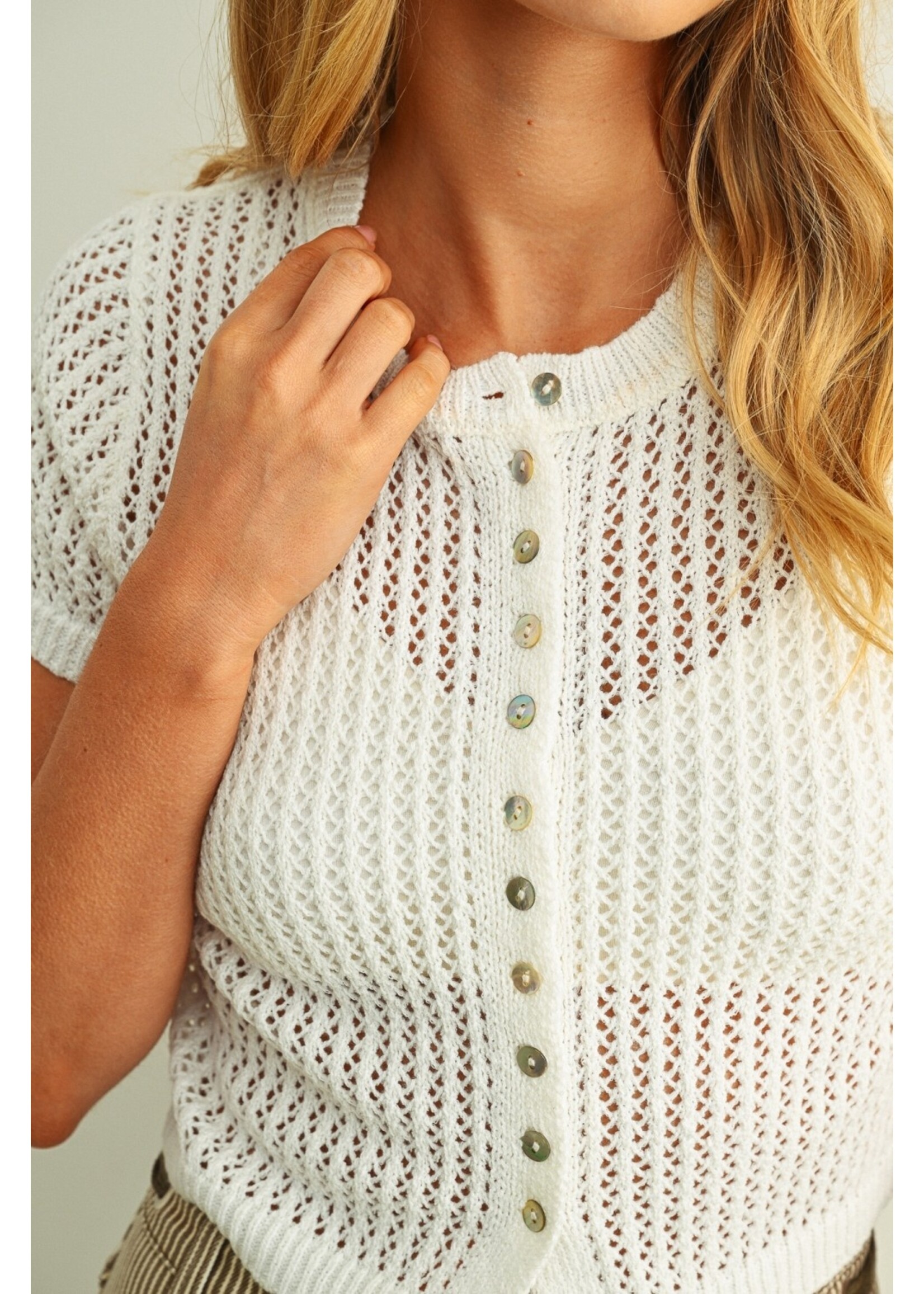 Miou Muse MM White Knit Cardi
