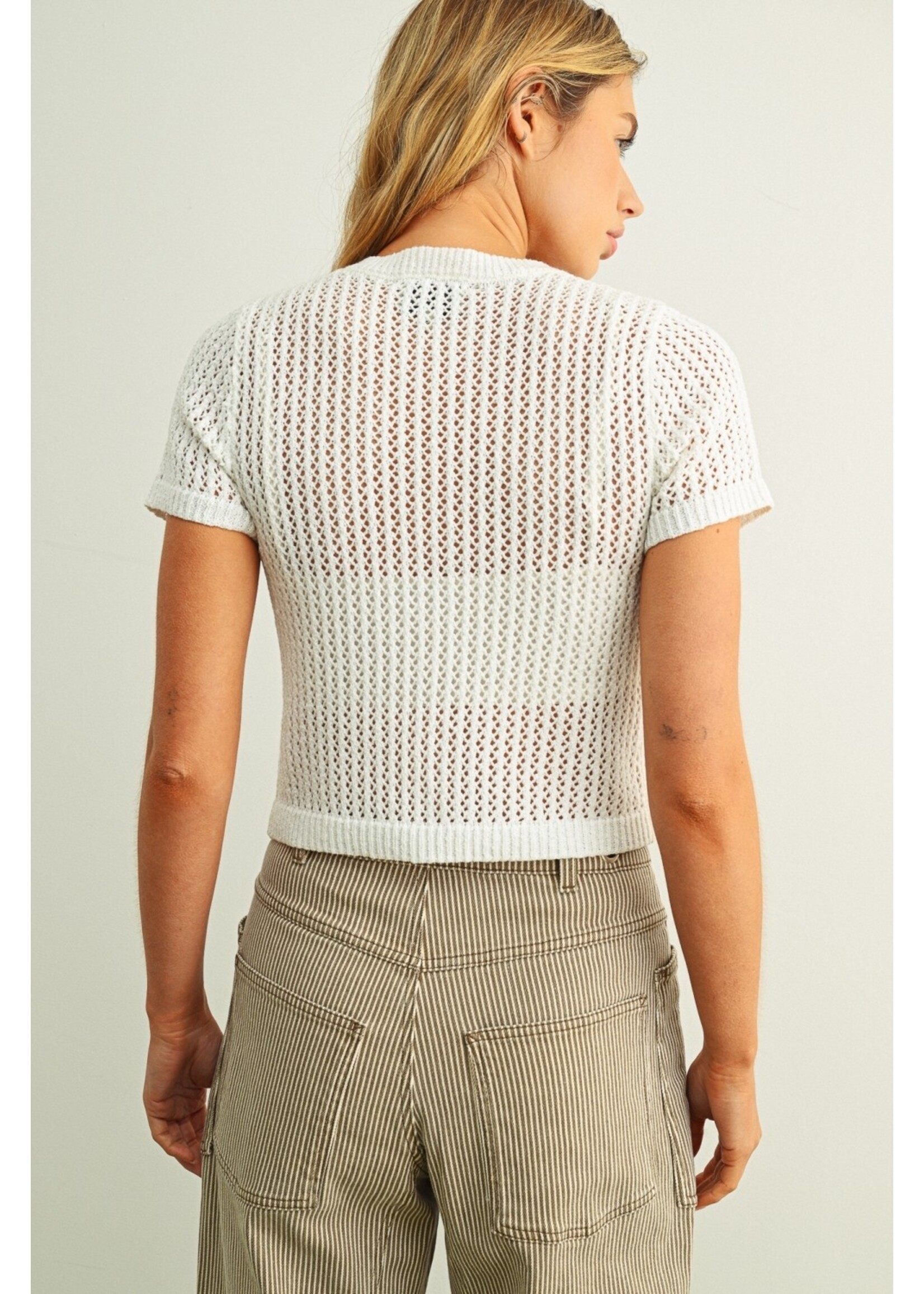 Miou Muse MM White Knit Cardi