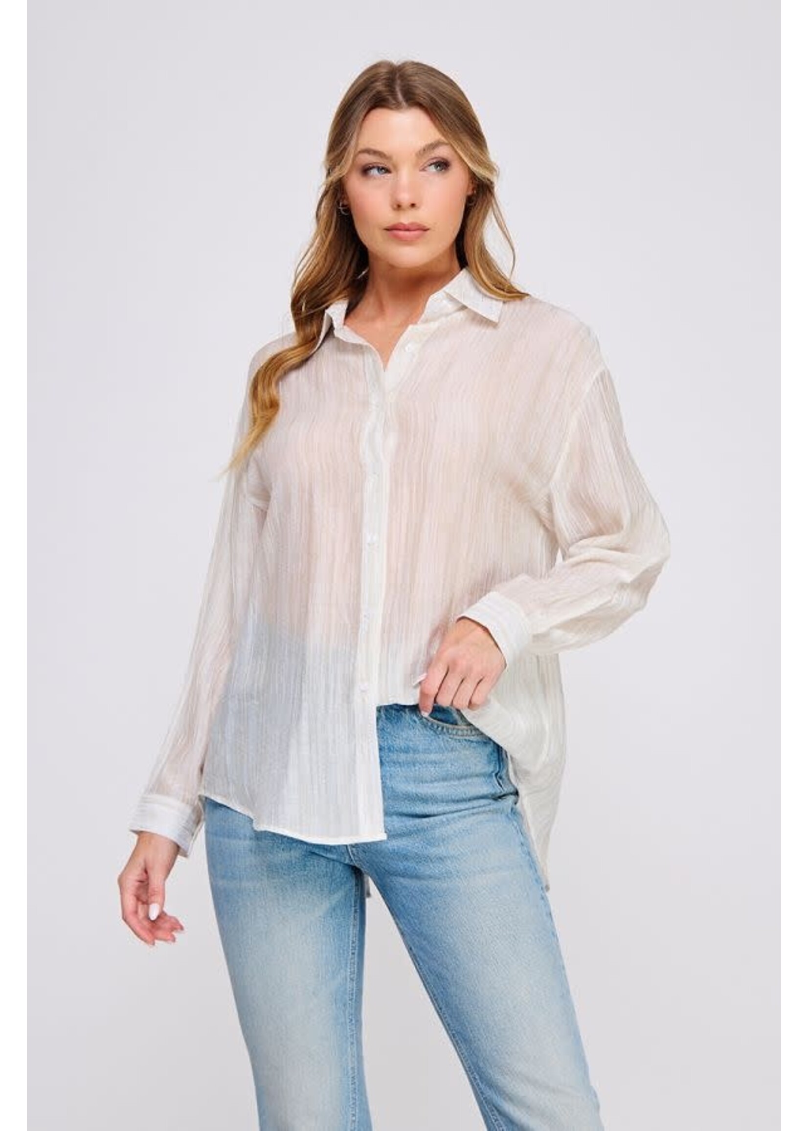 Allie Rose AR  Shimmer Button Up  Shirt