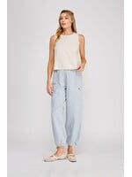 Allie Rose Button Collar Textured Tank