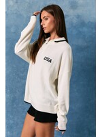 Le Lis LL Flag Half Zip Polo Sweater