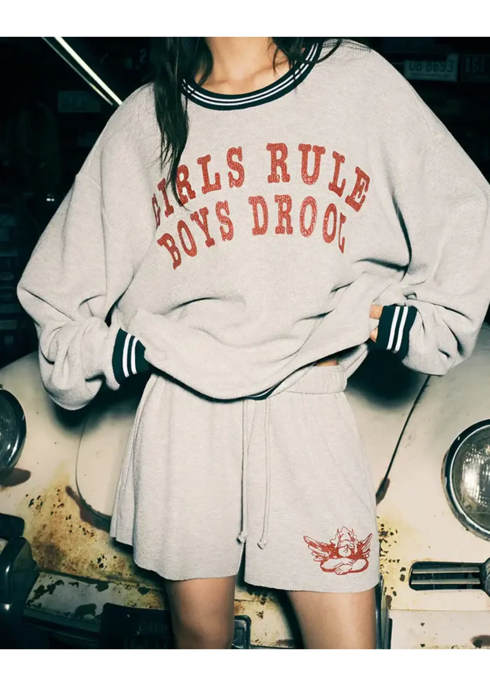 Boys Lie BL Girls Rule Boys Drool Crewneck