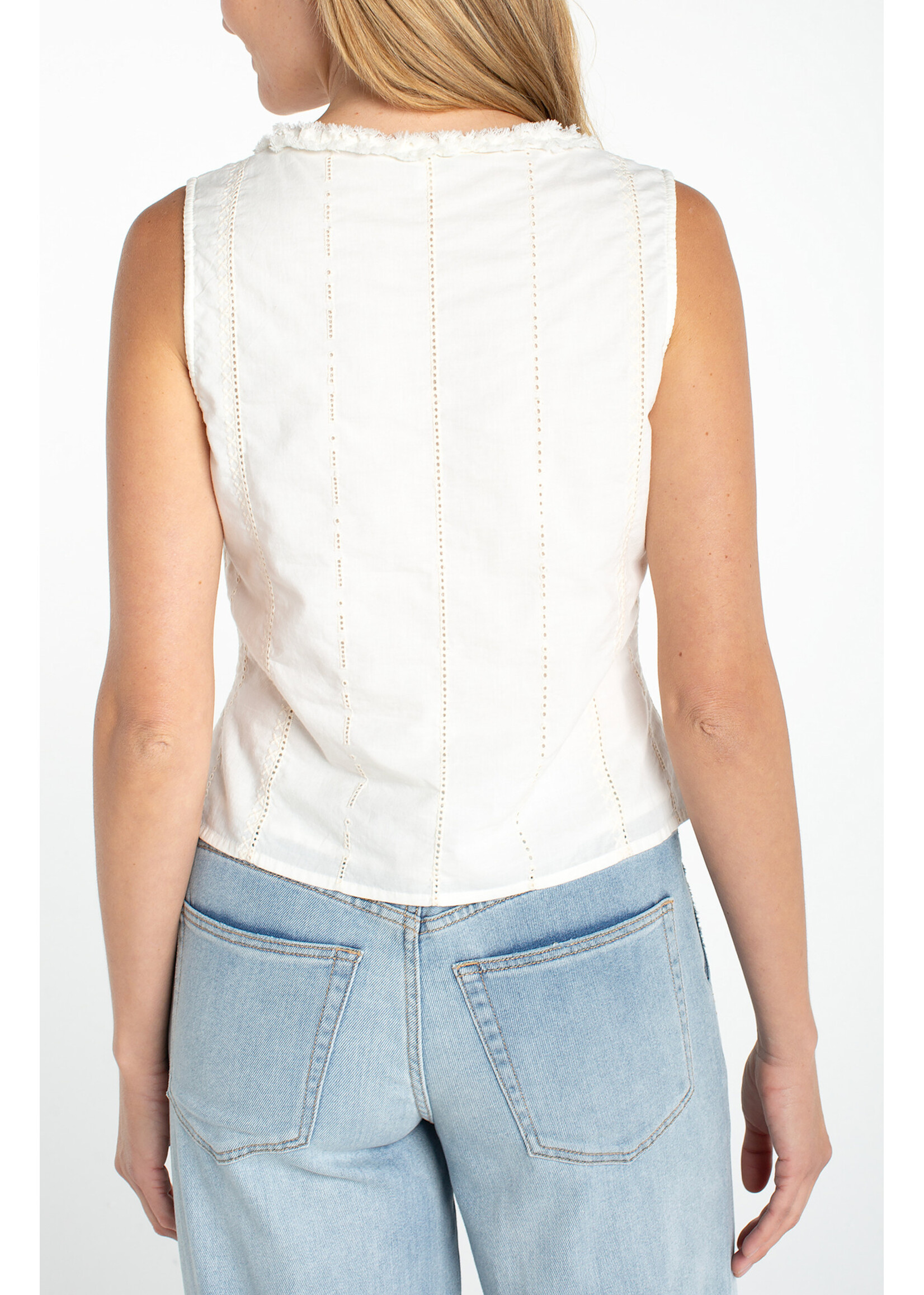 Liverpool LP Cream Pinktucked Tank