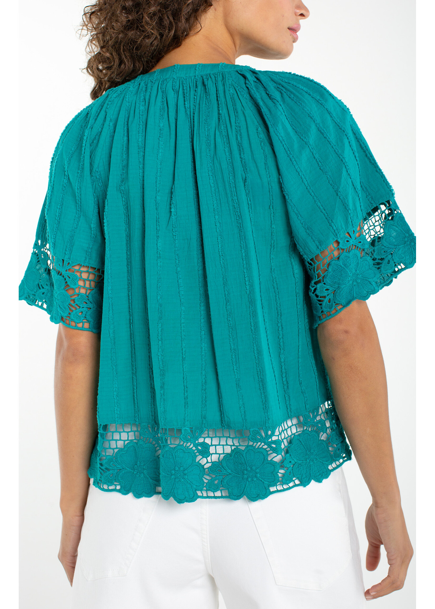 Liverpool LP Teal Tide Crochet Blouse