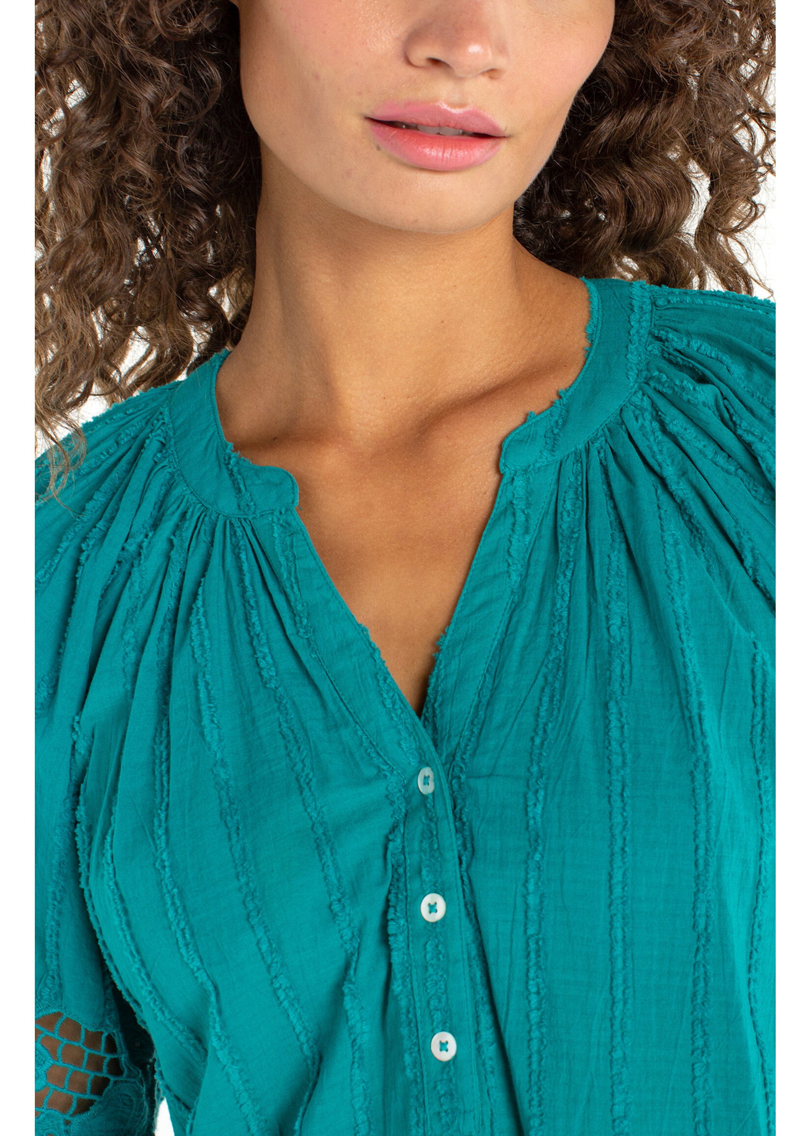 Liverpool LP Teal Tide Crochet Blouse