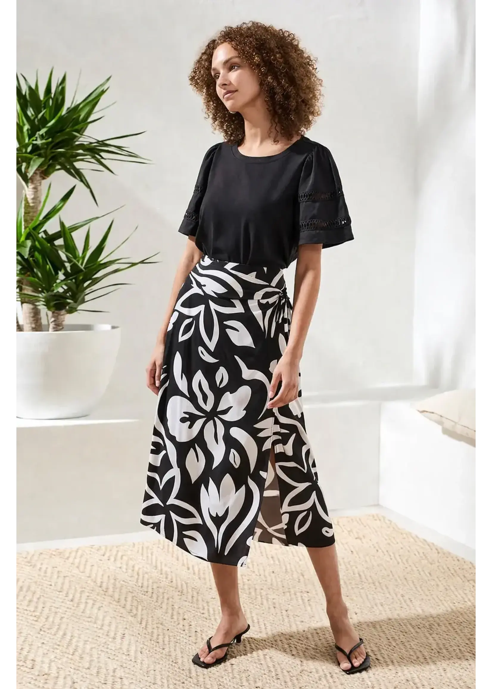 Tribal T Pull on Wrap Skirt