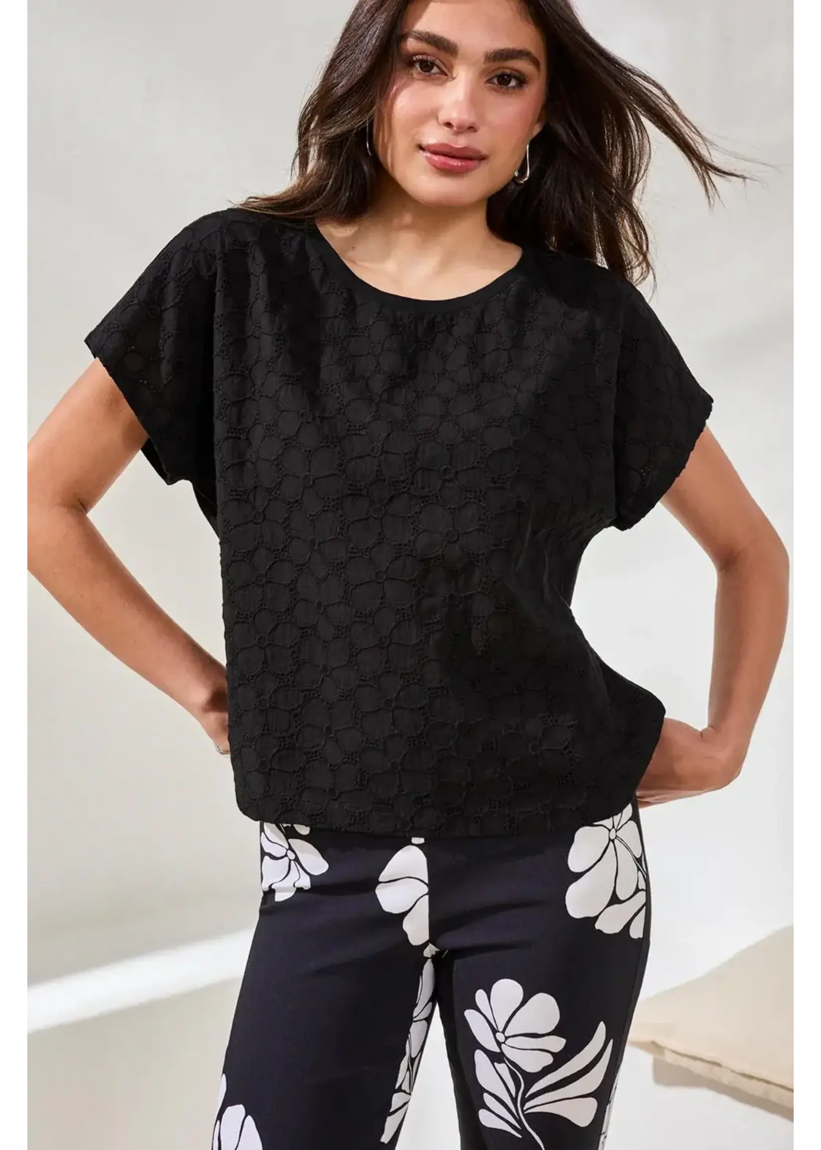 Tribal T Cap Slv Crew Neck