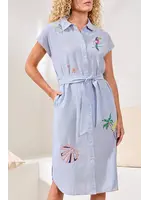 Tribal Embroidered Shirt Dress