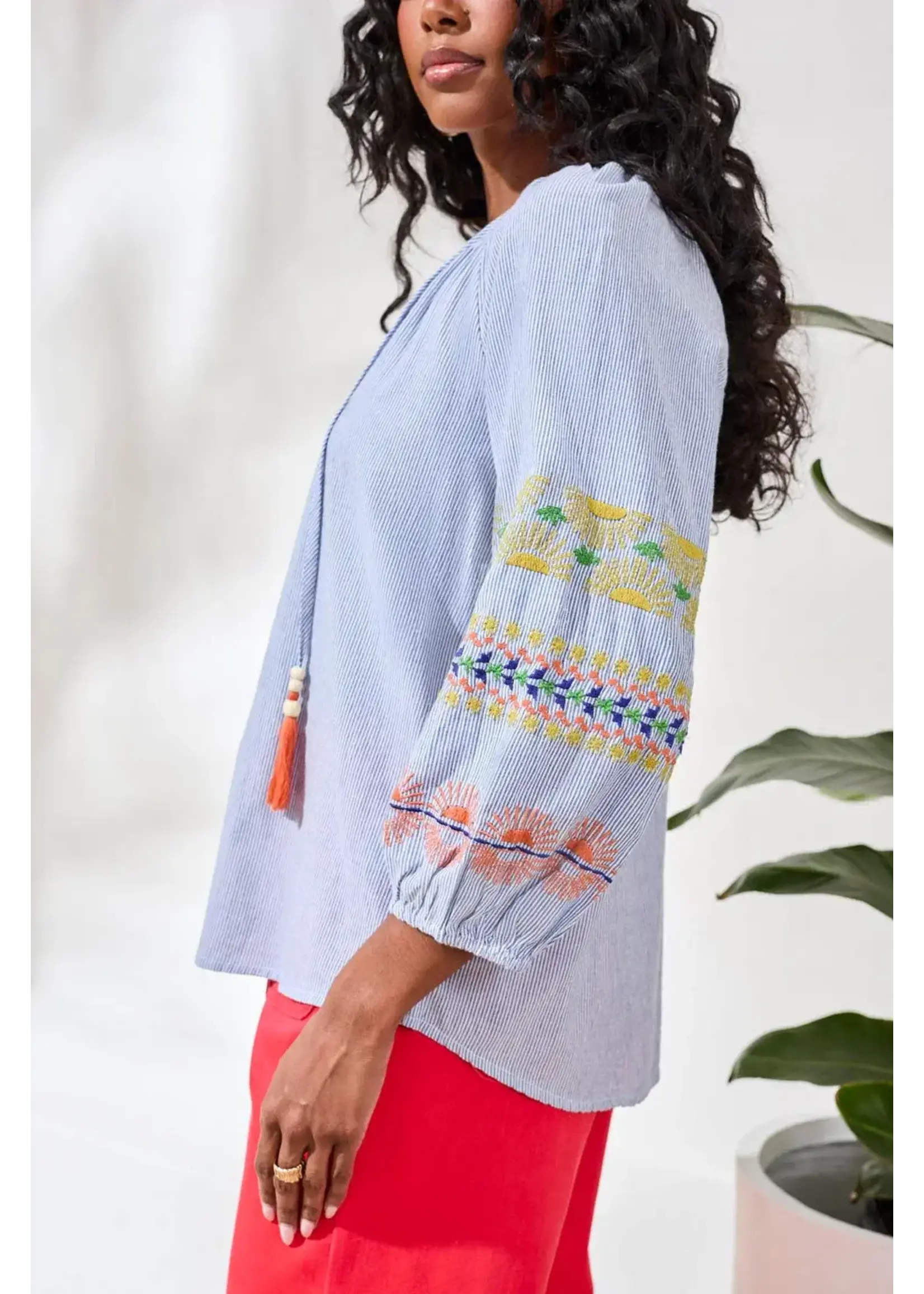 Tribal T Embroidered Raglan Blouse