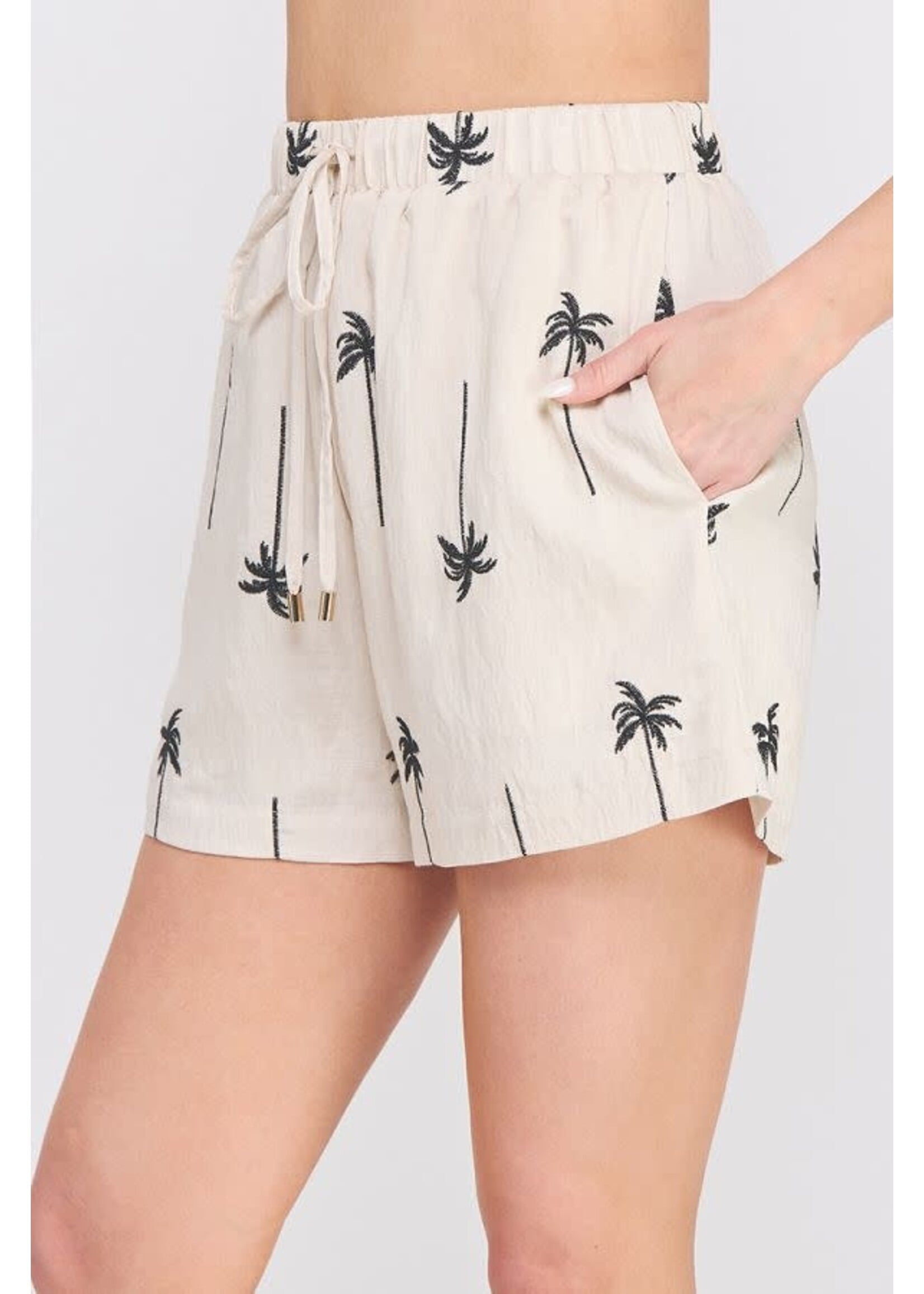 Allie Rose AR Palm Tree Emb Short