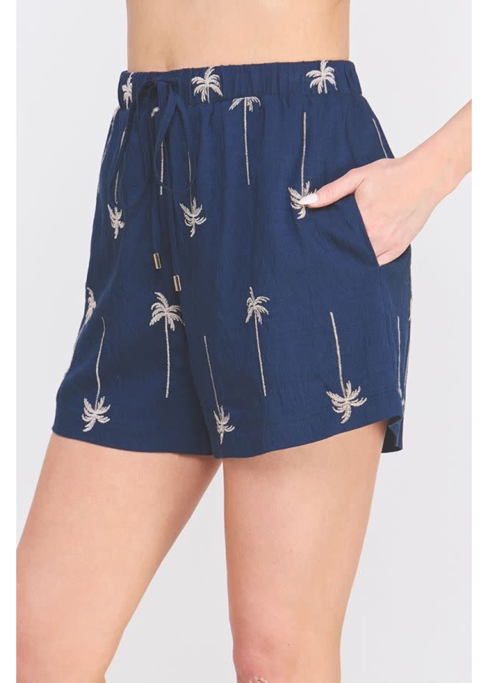 Allie Rose AR Palm Tree Emb Short