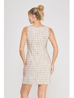 Allie Rose AR Grid Pattern Dress