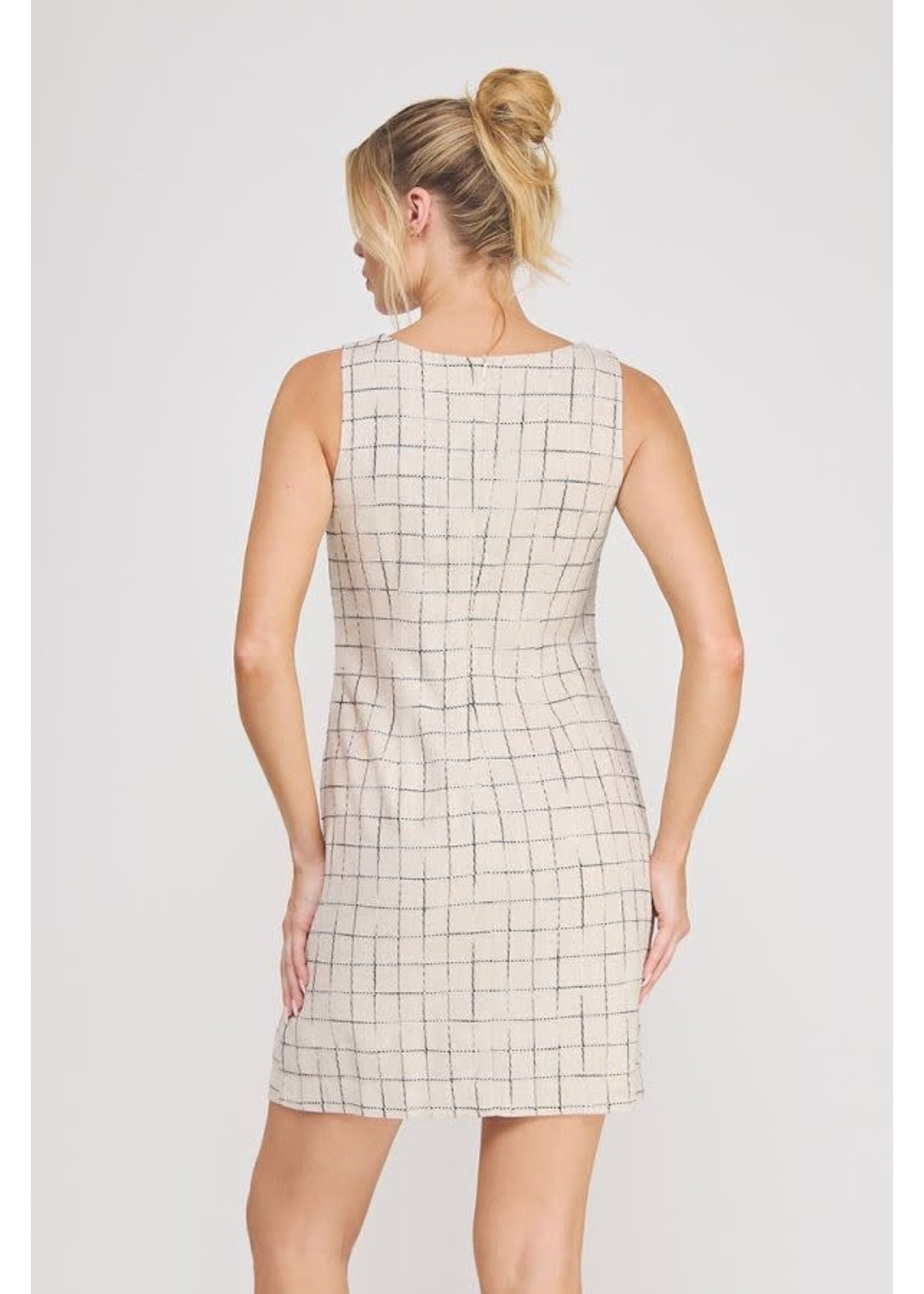 Allie Rose AR Grid Pattern Dress